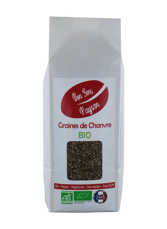 Graines de chanvre bio entières, 500gr